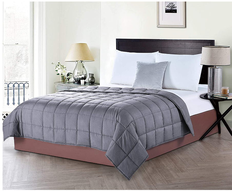 Weighted Blanket Grey 5lbs 36 x 48 Inch Small Blanket for Kids Home Beyond HB Design