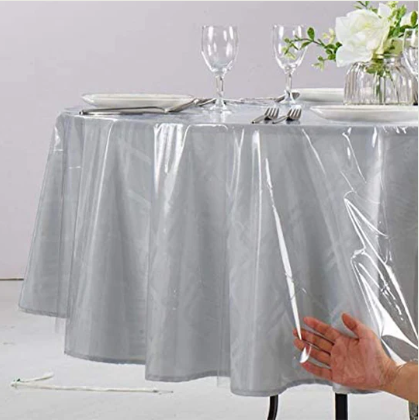 Crystal Clear Plastic Tablecloth, Clear, 52 x 70-Inch Home Beyond & HB Design
