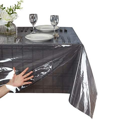 Crystal Clear Plastic PVC Tablecloth Home Beyond & HB Design