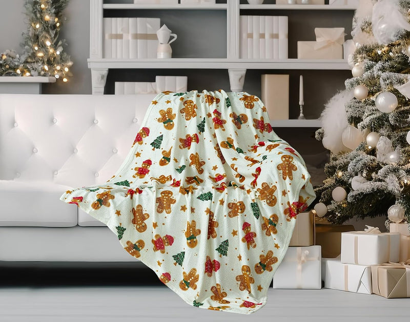 Flannel Fleece Throw Blanket, Ginger Bread Home Beyond & HB Design