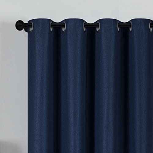 Room Darkening Blackout Curtains 2 Panels with Grommets, Navy Home Beyond & HB Design