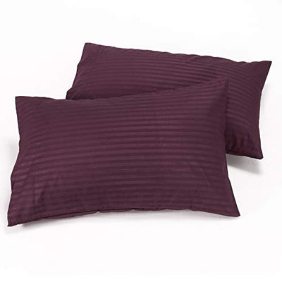 Embossed Bed Sheets Set,Luxury Stripe, Burgundy Home Beyond & HB Design