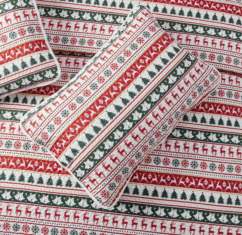 Bedspread Quilt Set, Christmas Pattern Home Beyond & HB Design