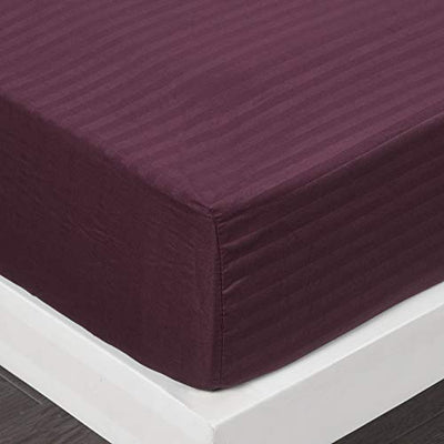 Embossed Bed Sheets Set,Luxury Stripe, Burgundy Home Beyond & HB Design