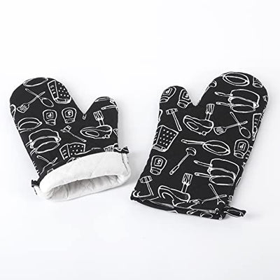 Printed Oven Mitts, Black Home Beyond & HB Design