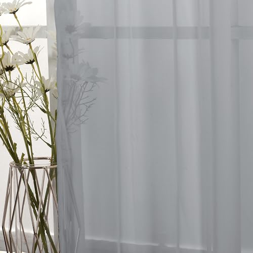 Sheer Voile Curtain Panels with Rod Pocket, Mist Home Beyond & HB Design