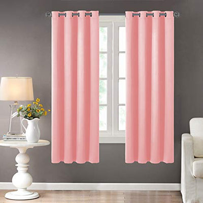 Room Darkening Blackout Curtain with Grommet, 2 Panels, Pink Home Beyond & HB Design