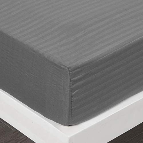 Embossed Bed Sheets Set,Luxury Stripe, Grey Home Beyond & HB Design