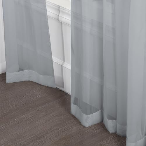 Sheer Voile Curtain Panels with Rod Pocket, Mist Home Beyond & HB Design