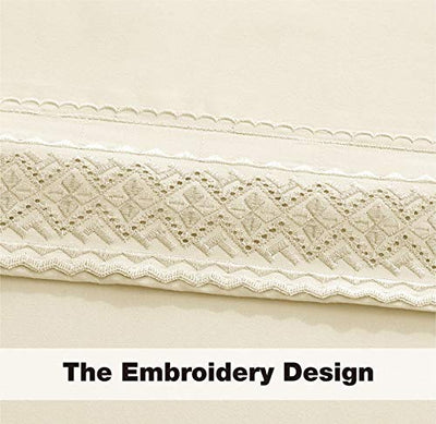 Embroidery Rhombus Pattern， Bed Sheet Set，Light Yellow Home Beyond & HB Design