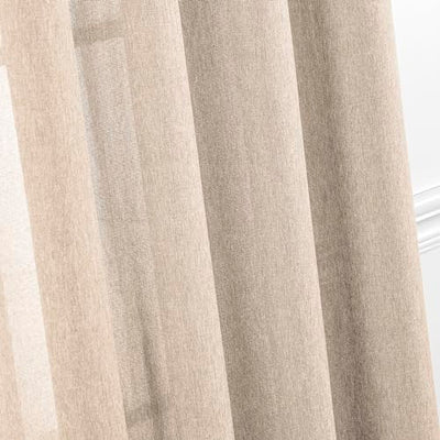 Khaki Semi Sheer Curtains 2 Panels with Grommet Top, Khaki Home Beyond & HB Design