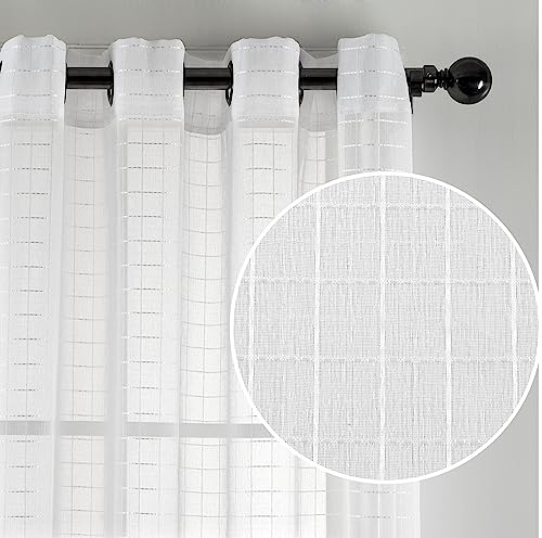 Sheer Curtains 2 Panels with Grommet Top , White Home Beyond & HB Design