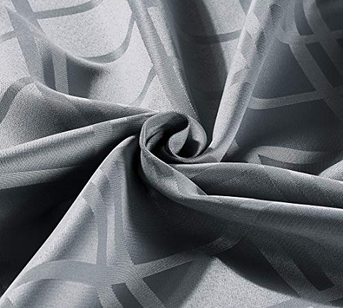 Jacquard Plaid Rectangular Tablecloth, Dark Grey Home Beyond & HB Design