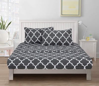 Printed Bed Sheets Set，Spades Pattern, deep pocket fits for thick mattresses up to 14" Home Beyond & HB Design