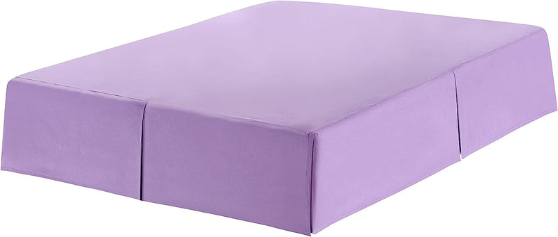 Pleated Solid Bed Skirt, 16 inches Tailored Drop Dust Ruffle,  Purple Home Beyond & HB Design