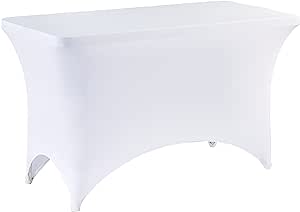 Spandex Stretch Fitted Table Covers, White Home Beyond & HB Design