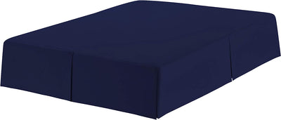 Pleated Solid Bed Skirt, 16 inches Tailored Drop Dust Ruffle,  Navy Home Beyond & HB Design