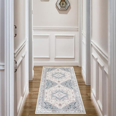 Runner Rug, Anti-Skid Carpet, Persian Pattern, Beige & Gray Home Beyond & HB Design