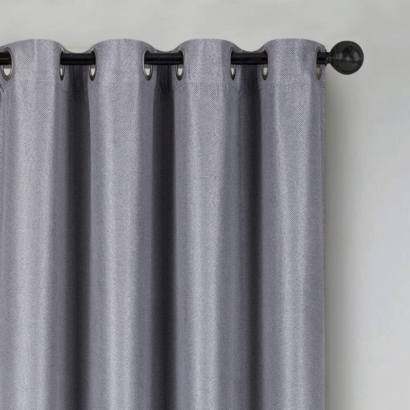 Room Darkening Blackout Curtains 2 Panels with Grommets, Grey Home Beyond & HB Design