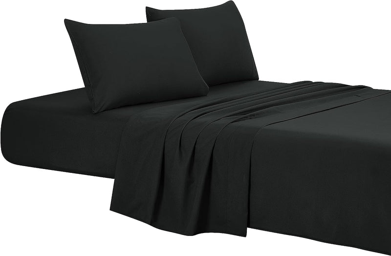Solid Bedding Sheet Set with Deep Pocket, Black Home Beyond & HB Design