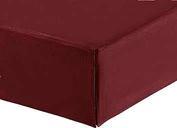 Pleated Solid Bed Skirt, 16 inches Tailored Drop Dust Ruffle,  Burgundy Home Beyond & HB Design