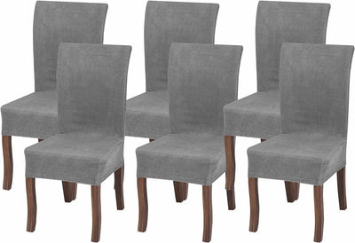 Dining Chair Stretch Slipcovers, Light Grey Home Beyond & HB Design