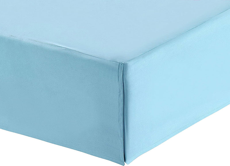 Pleated Solid Bed Skirt, 16 inches Tailored Drop Dust Ruffle,  Blue Home Beyond & HB Design