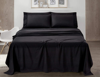 Pleated Bed Sheet Sets with 16 Inch Deep Pocket, Black Home Beyond & HB Design
