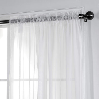 Sheer Voile Curtain Panels with Rod Pocket, White Home Beyond & HB Design