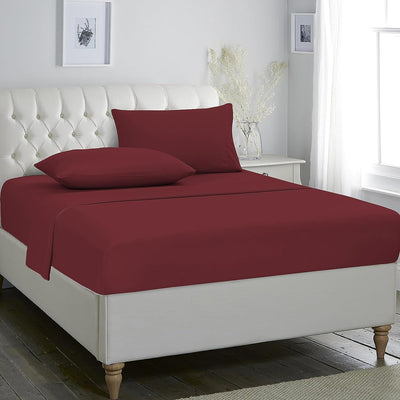 Solid Bedding Sheet Set with Deep Pocket, Burgundy Home Beyond & HB Design