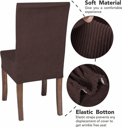 Dining Chair Stretch Slipcovers, Brown Home Beyond & HB Design