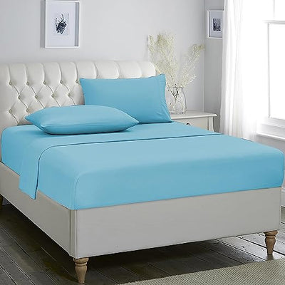 Solid Bedding Sheet Set with Deep Pocket, Blue Home Beyond & HB Design
