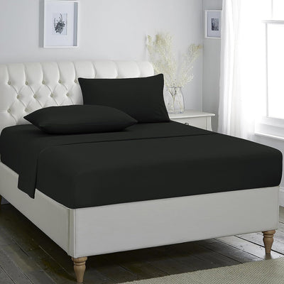 Solid Bedding Sheet Set with Deep Pocket, Black Home Beyond & HB Design