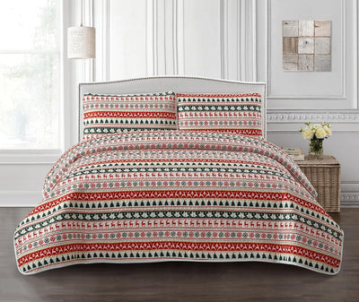 Bedspread Quilt Set, Christmas Pattern Home Beyond & HB Design