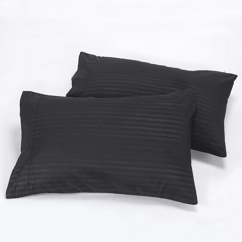 Embossed Bed Sheets Set,Luxury Stripe, Black Home Beyond & HB Design