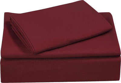 Solid Bedding Sheet Set with Deep Pocket, Burgundy Home Beyond & HB Design