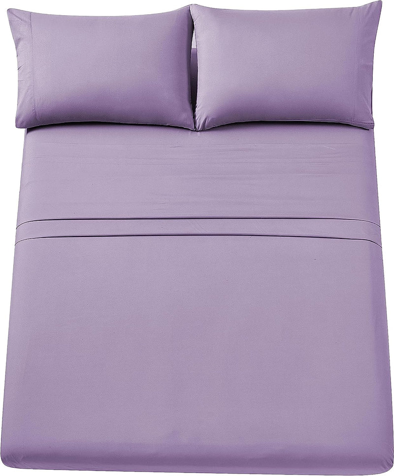 Solid Bedding Sheet Set with Deep Pocket, Purple Home Beyond & HB Design