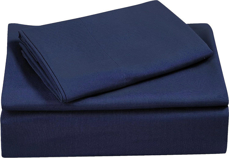 Solid Bedding Sheet Set with Deep Pocket, Navy Home Beyond & HB Design