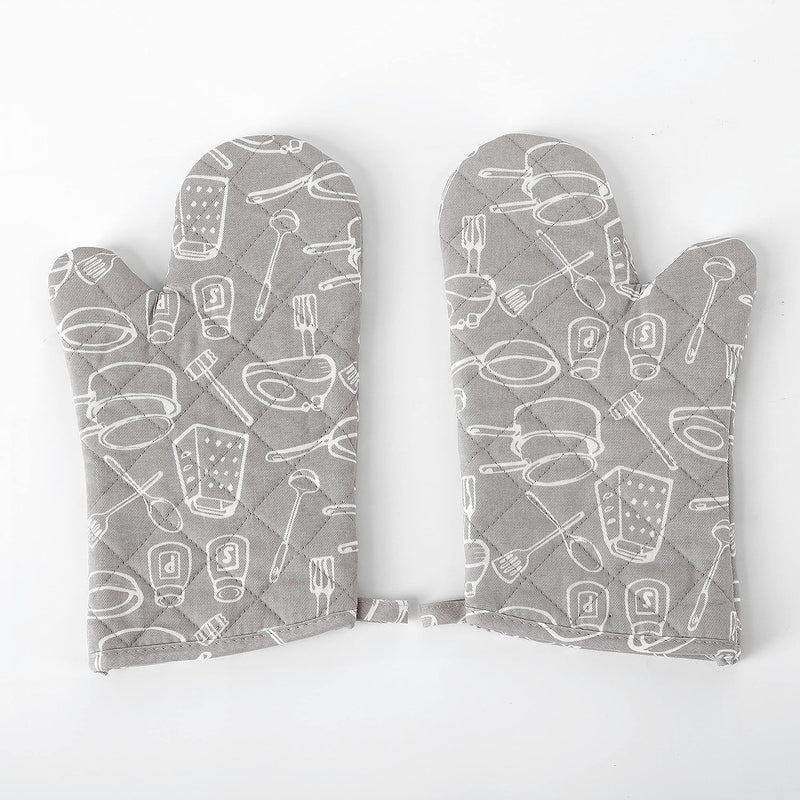 Printed Oven Mitts, Light Grey Home Beyond & HB Design
