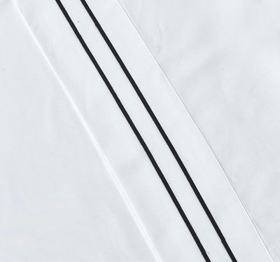 Embroidery Stripes, High Quality Bed Sheet Set, White Home Beyond & HB Design