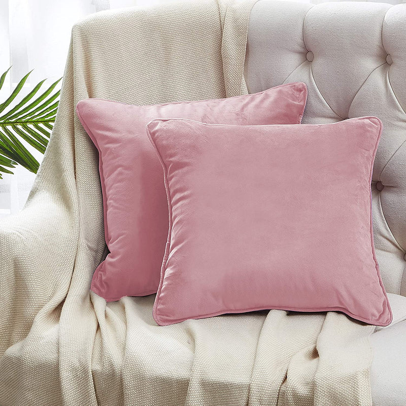 2-Pack Velvet Throw Pillow Covers, Pink Home Beyond & HB Design