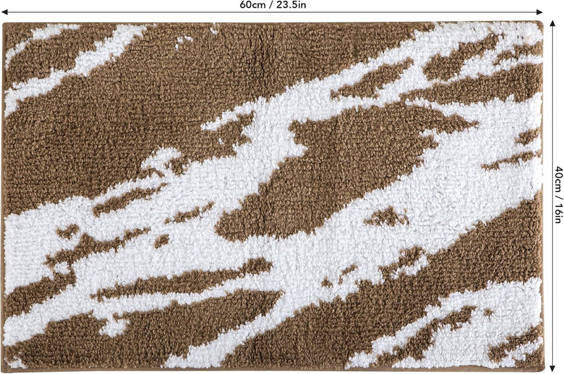 Fluffy Bath Rug Mat，Brown & White Home Beyond & HB Design