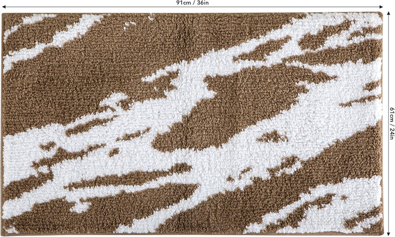 Fluffy Bath Rug Mat，Brown & White Home Beyond & HB Design