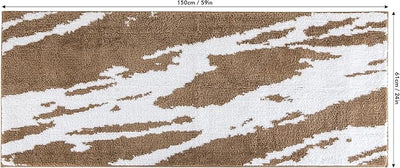 Fluffy Bath Rug Mat，Brown & White Home Beyond & HB Design