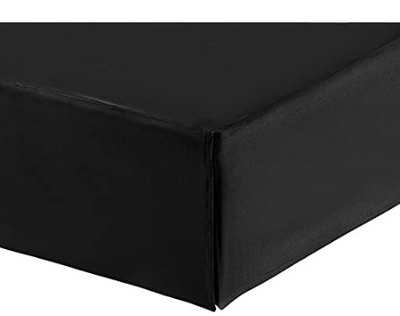 Pleated Solid Bed Skirt, 16 inches Tailored Drop Dust Ruffle,  Black Home Beyond & HB Design