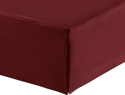 Pleated Solid Bed Skirt, 16 inches Tailored Drop Dust Ruffle,  Burgundy Home Beyond & HB Design