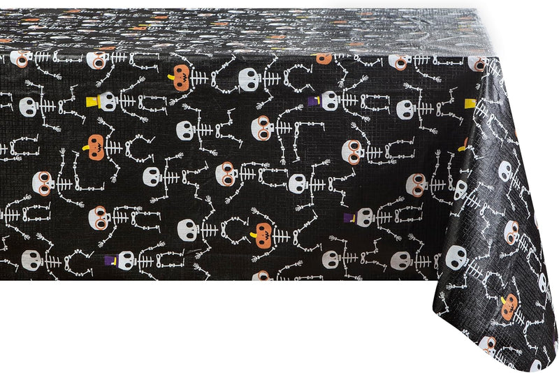 Vinyl Table Cloth with Flannel Back, Halloween Skeleton Home Beyond & HB Design