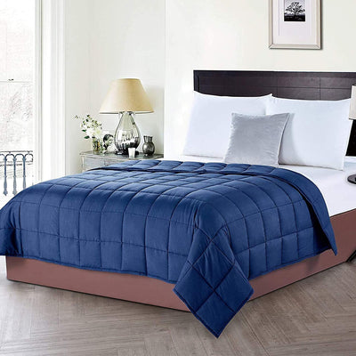 Weighted Blanket (Navy, 12lbs, 48 x 72 Inch - Fits Twin Size Bed) Home Beyond & HB Design