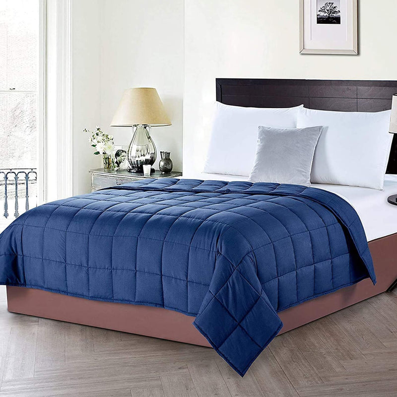 Weighted Blanket (Navy, 15lbs, 60 x 80 Inch - Fits Queen Size Bed) Home Beyond & HB Design