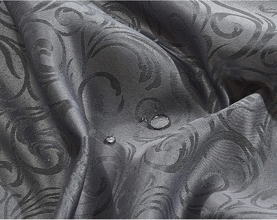 Jacquard Rectangular Tablecloth, Curly Grass, Dark Grey Home Beyond & HB Design